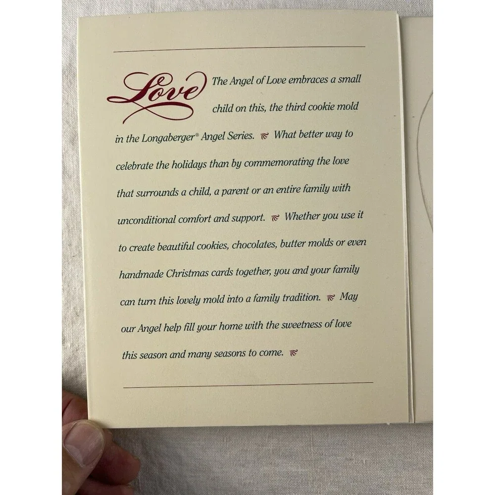 Vintage Longaberger LOVE 1995 Cookie Mold NIB
